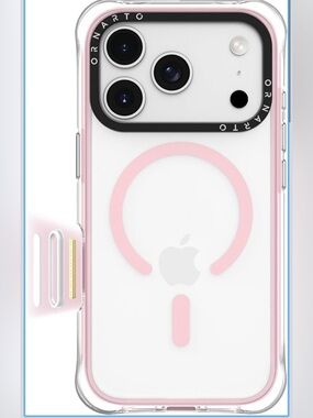 Ornarto Clear MagSafe-Compatible iPhone Case in Pink
